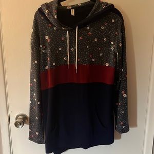 Flower pattern hoodie